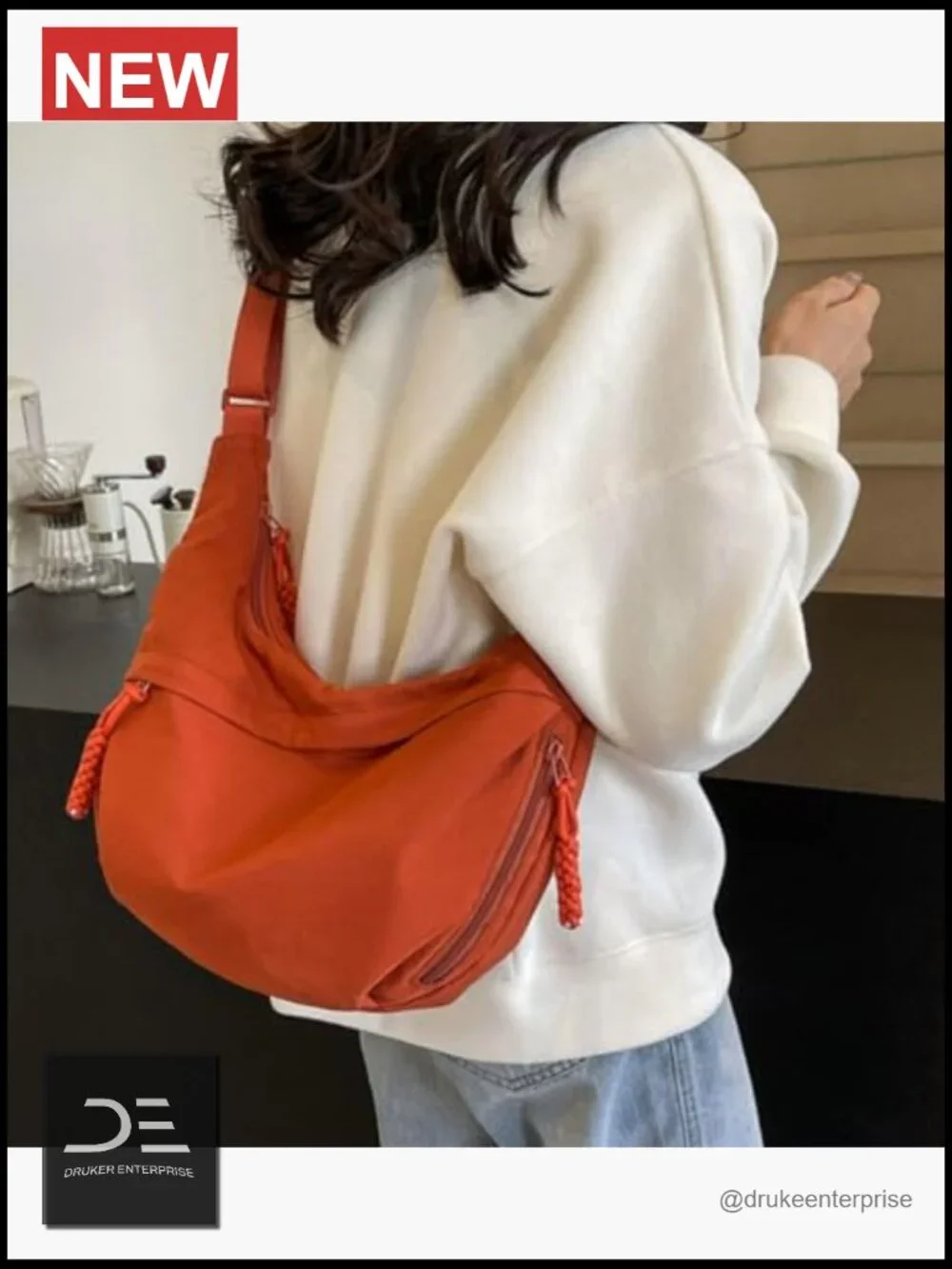 Hobo Crescent Shoulder Bag Crossbody Corduroy Nylon Canvas Slouchy Dumpling